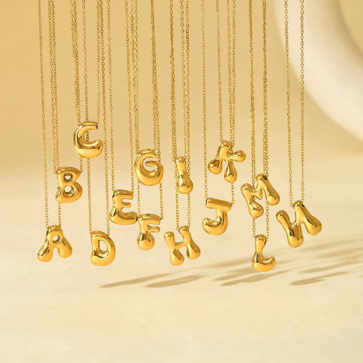 LATS 26 English Letter Gold Color Stainless Steel Necklace for Women Personalized Jewelry Gifts Fashion Accessories