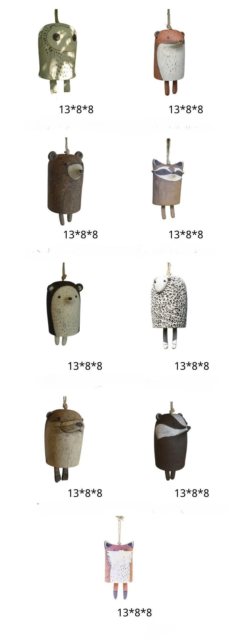 Garden Pendants Bohemian Courtyard Animal Wind Chime Pendants Fun Resin Crafts Home Courtyard Atmosphere Decorations