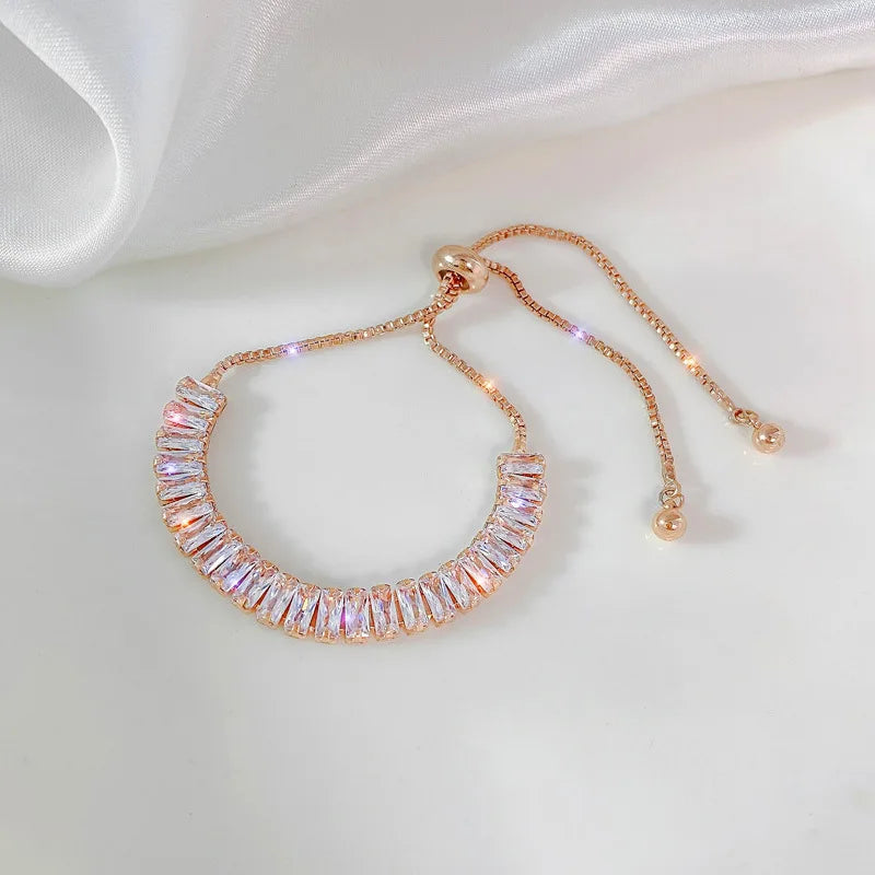 Exquisite Opal Tulip Zircon Bracelet for Women Fashionable Personalized Daily Accessory Party Jewelry Birthday Anniversary Gifts