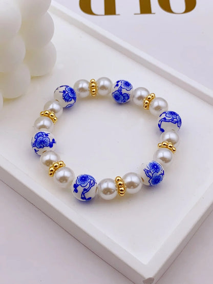 Elegant Ceramic Bracelet with Acrylic Beads and Pearls Handmade for Women's Daily Wear bracelet for women