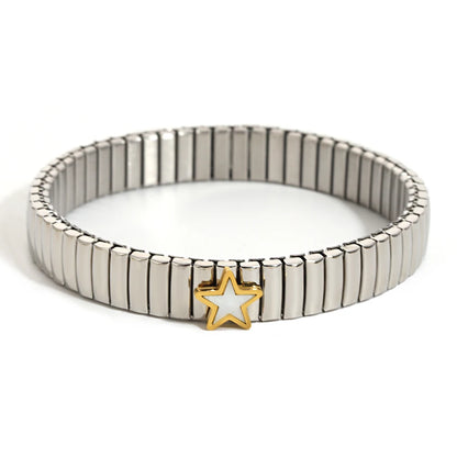 Greatera Elastic Love Ring Bangle For Women Men Fashion Multiple Stainless Steel Star Pattern Charm Watch Strap Bracelet Jewelry