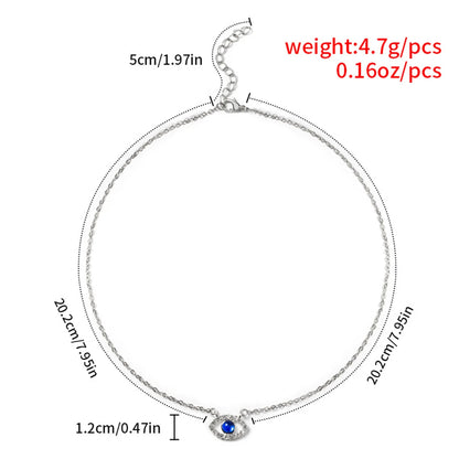 Fashion Evil Eye Necklace For Women Minimalist Classic Turkish Blue Eyes Pendant Choker Fatima Hand Clavicle Chain Lucky Jewelry