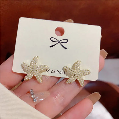 New Type Of Starfish Earrings For Sleeping Women's Temperament Exquisite Design Earrings Party Gifts Women's Fashion Jewelry