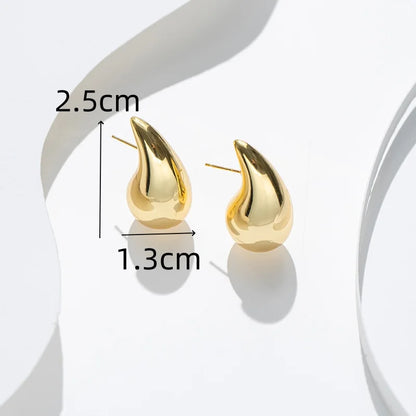 Small Gold Color Water Drop Stud Earring for Women Ear Jewelry Simple Valentine's Day Gift