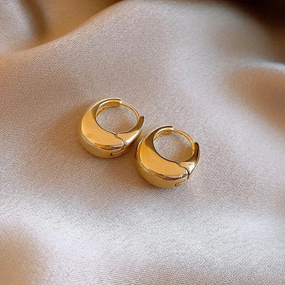 Punk Oval Hoop Earrings Metallic Geometric Ear Buckle Minimalist Style U-shaped Ear Buckle Daily Life Earring Accessories