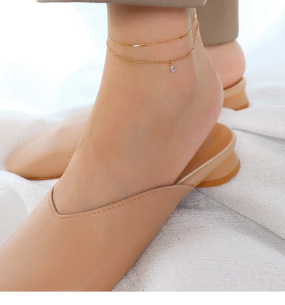 Anklets For Women Stainless Steel 18K Gold Plated High Quality No Tarnish Women's Ankle Bracelets Foot Chains Luxury Ankle Strap