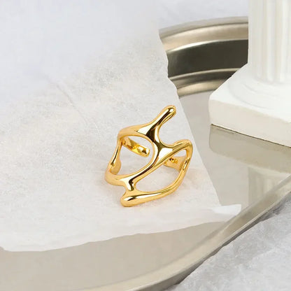 LATS New Fashion Designer Gold Silver Colour Water Drop Ring Woman Europe America Luxury Jewelry 2024 Trendy Accessories Gift