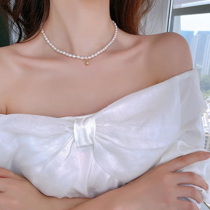Necklace For Women Cute Simple Girls Animal Cat Sweet Heart Butterfly Pearl Embroidery Flowers Fashion