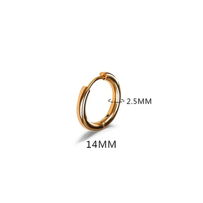 LATS 2024 New Simple Stainless Steel Small Hoop Earrings for Women Men 8mm To 20mm Round Cartilage Ear Piercing Fashion Jewelry