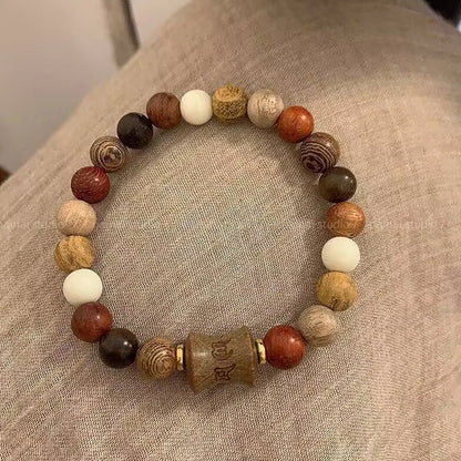 Classic 20mm Handmade Wood Carved Beaded Bracelet With Pendant For Men And Women Jewelry Gift