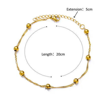 Anklets for Women Stainless Steel Stone Beaded Chain Anklet Summer Beach Accessories Boho Leg Bracelets Jewelry Tobilleras Mujer