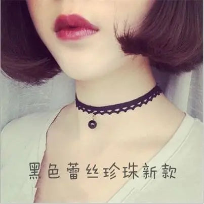 Black Velvet Choker Necklace For Women Vintage Black Star Sexy Lace Necklaces with Pendants Gothic Girl Gifts Neck Jewelry
