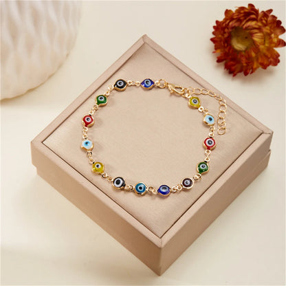 Bohemian Colorful Turkish Eyes Anklets For Women Creative Classic Lucky Evil Blue Eyes Ankle Bracelets Summer Beach Leg Jewelry