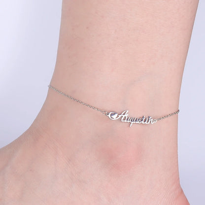 Lemegeton Customized Name Anklets for Women Men Personalized Foot Anklet Stainless Steel Chain Anklet Beach Summer Jewelry Gifts
