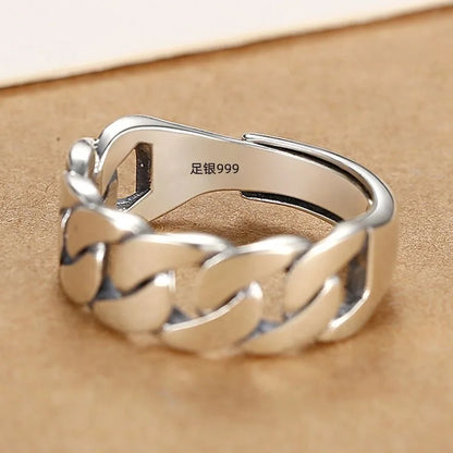 925 Sterling Silver Rings for Women Couple Minimalist Handmade Simple BIg Ring Party Jewelry Gift Prevent Allergy
