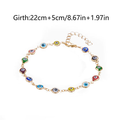 Bohemian Colorful Turkish Eyes Anklets For Women Creative Classic Lucky Evil Blue Eyes Ankle Bracelets Summer Beach Leg Jewelry