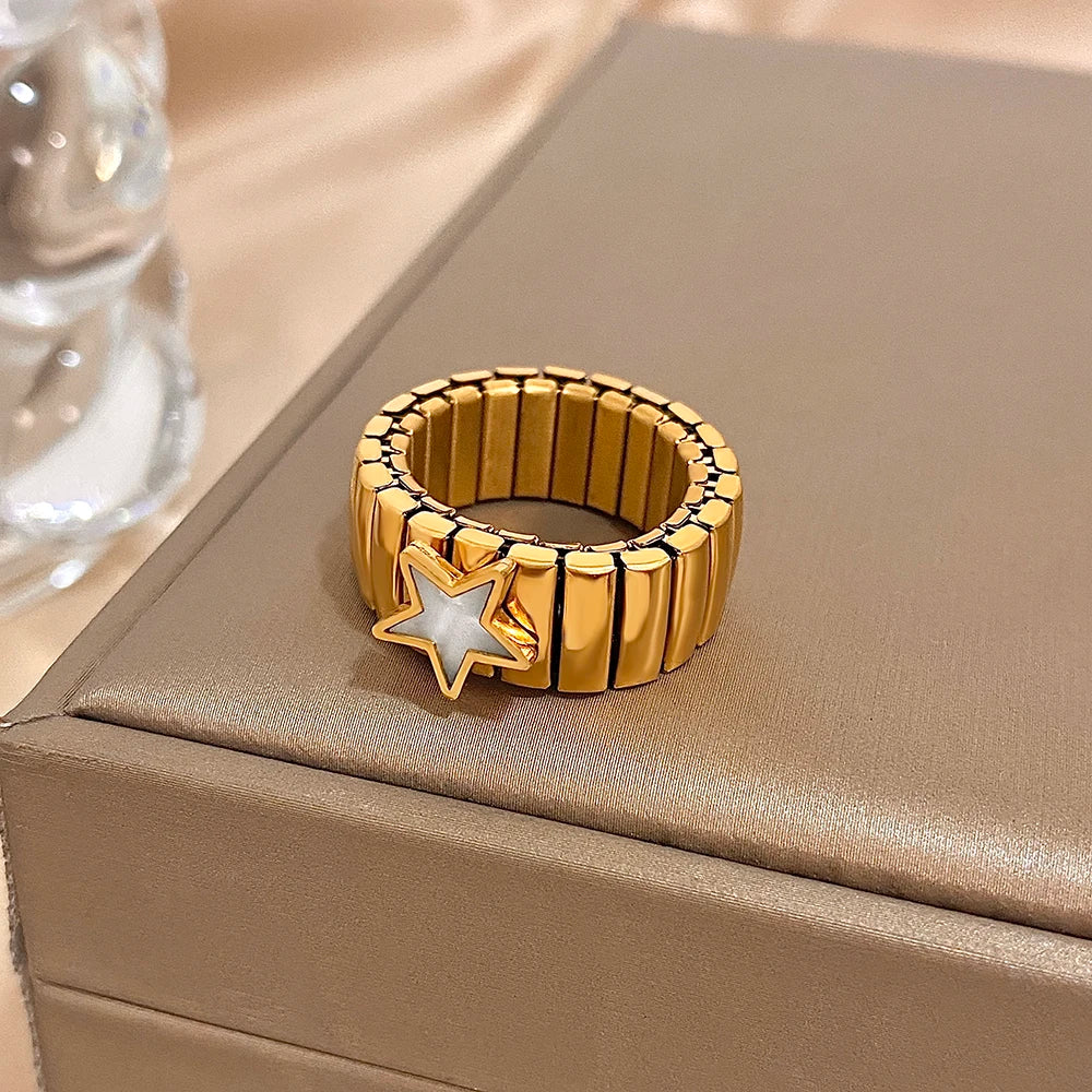 Greatera Elastic Love Ring Bangle For Women Men Fashion Multiple Stainless Steel Star Pattern Charm Watch Strap Bracelet Jewelry