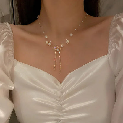 Exquisite Dolphin Star Blue Crystal Pendant Necklace For Women Fashion Personalized Daily Accessory Party Jewelry Birthday Gifts