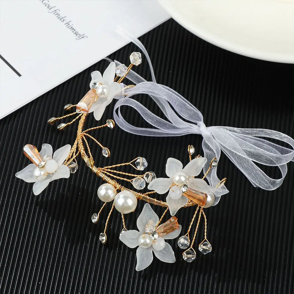 2024 Bridal Wrist Corsage Silk Rose Wedding Hand Flower Wristband Bracelet For Bridesmaid Girls Jewelry Party Marriage Accessory