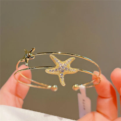 Silver Plated Micro Zircon Open Bangle For Women 2023 Korean Simple Design Hollow Versatile Bracelet Wedding Jewelry Party Gift