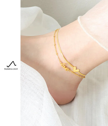 Anklets For Women Stainless Steel 18K Gold Plated High Quality No Tarnish Women's Ankle Bracelets Foot Chains Luxury Ankle Strap