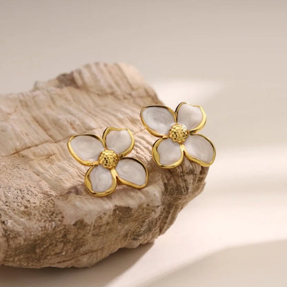 Cazador 2Pcs Flower Women's Earrings Stainless Steel Stud Earrings Jewelry Trend 2025 Party Wedding Birthday Gifts New Wholesale