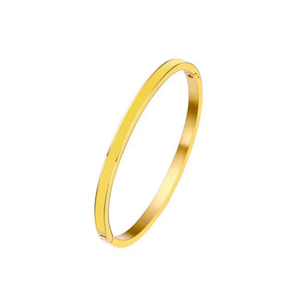 Zalman Colorful Enamel Bangles Women Gold Color Stainless Steel Simple Romantic Bracelet Never Fade Wholesale 2023