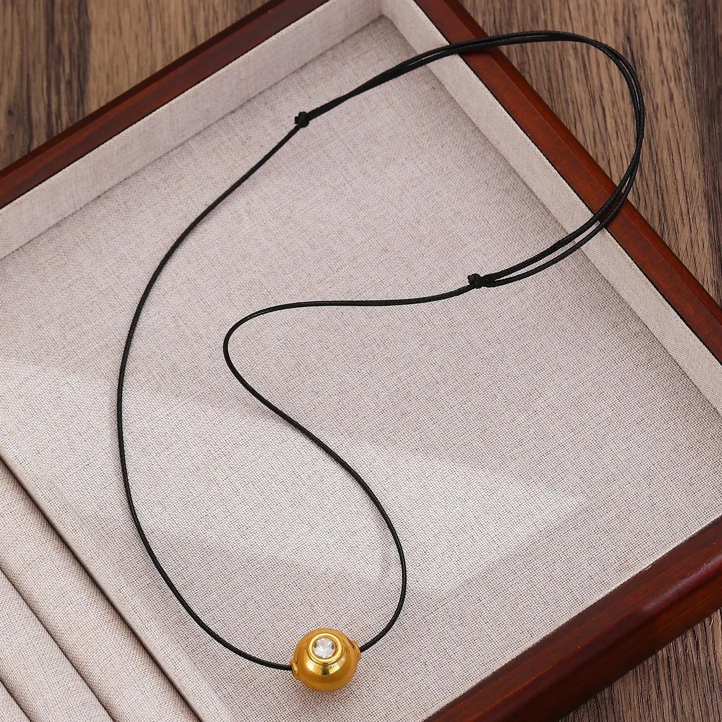 LATS Simple geometry Irregular ball love Heart-shaped knotted rope Necklace for women girl premium adjustable Necklaces Jewelry