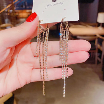 2023 New Fashion Trend Unique Design Elegant Delicate Zircon Water Drop Earrings Women Jewelry Party Premium Gift Wholesale