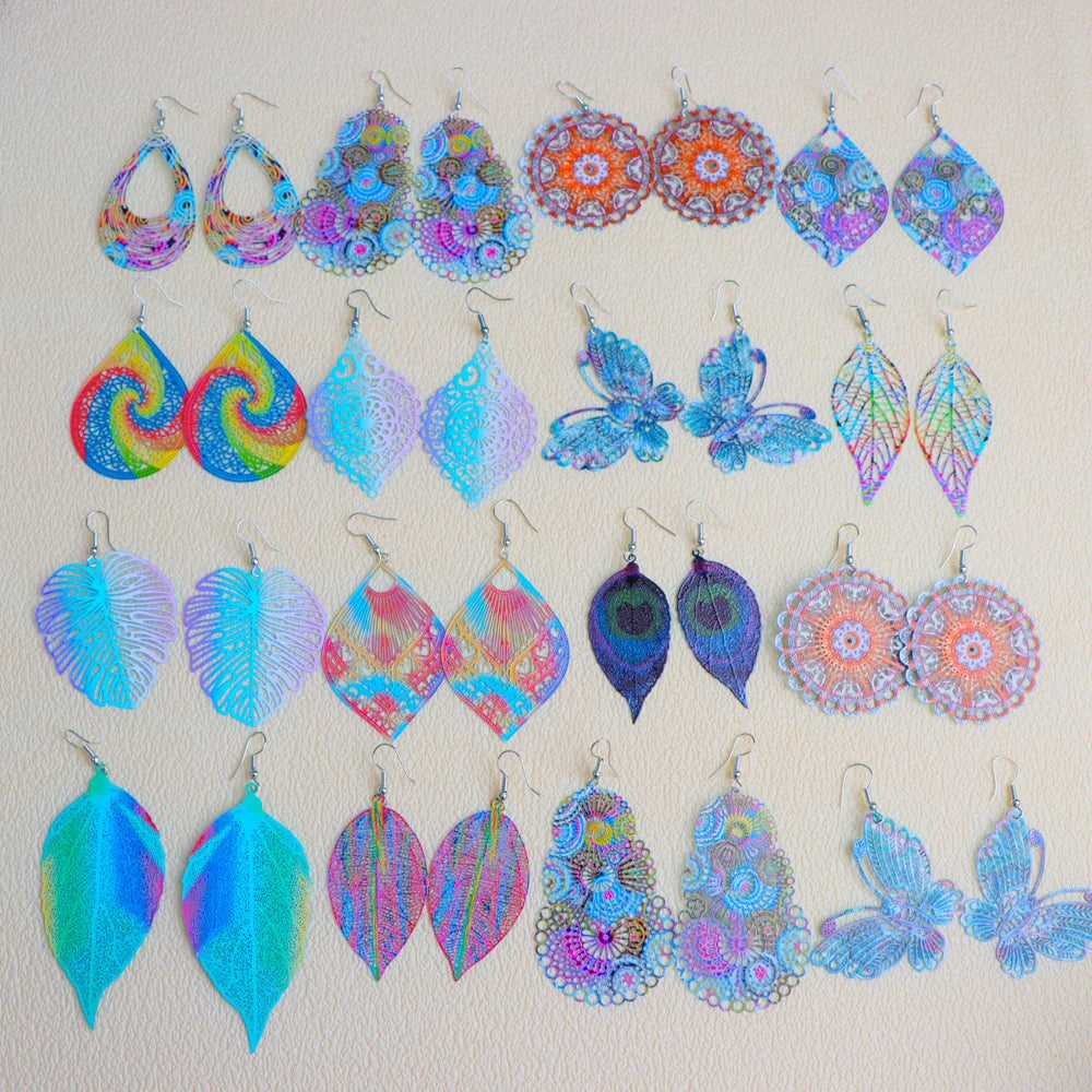 10Pairs/Lot Elegant Simple Stainless Steel Women Earrings Geometric Heart Mixed Style Jewelry Gift Giving Wedding Travel