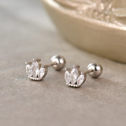 2PC Stainless Steel Little Huggies Hoop Earrings For Women Tiny Crystal Zirconia Pendant Cartilage Earrings Piercing Jewelry