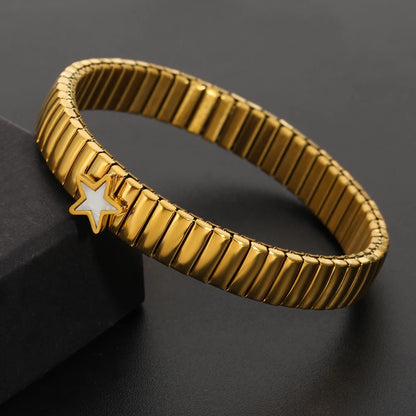 Greatera Elastic Love Ring Bangle For Women Men Fashion Multiple Stainless Steel Star Pattern Charm Watch Strap Bracelet Jewelry