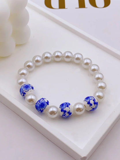 Elegant Ceramic Bracelet with Acrylic Beads and Pearls Handmade for Women's Daily Wear bracelet for women