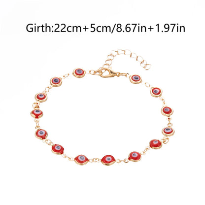 Bohemian Colorful Turkish Eyes Anklets For Women Creative Classic Lucky Evil Blue Eyes Ankle Bracelets Summer Beach Leg Jewelry