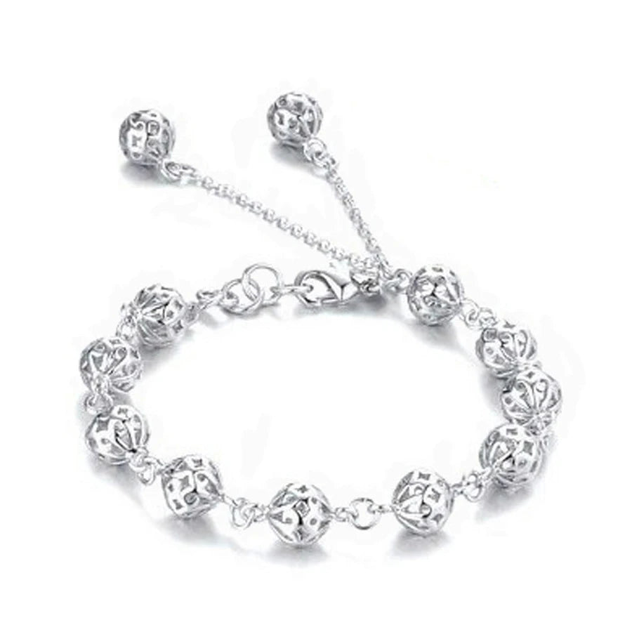 100% 925 Sterling silver Beautiful bracelets noble top pretty fashion Wedding Party cute lady nice Ball women bracelet jewelry