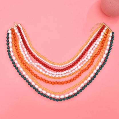 Multi level design, women's necklace, pearl layering, high-end feel, suitable for women, full of sexiness