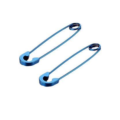 2Pcs/1Pair Funny Stainless Steel Pin Spikes Earrings for Women Man Paperclip Safety Steel Stud Punk Earrings Gothic Jewelry