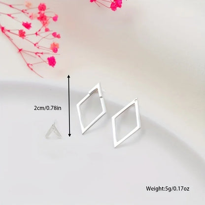 LATS Minimalist Geometric Square Detachable Triangles Stud Earrings for Women Fashion Jewelry Accessories Party Gifts