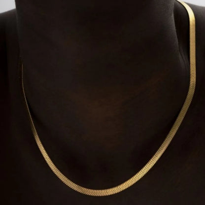 Gold Color Stainless Steel Blade Snake Chain Necklace for Women Men Herringbone Choker Neck Chains 2024 Trend Jewelry Gift Hot