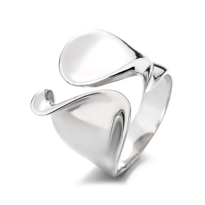 925 Sterling Silver Rings for Women Couple Minimalist Handmade Simple BIg Ring Party Jewelry Gift Prevent Allergy