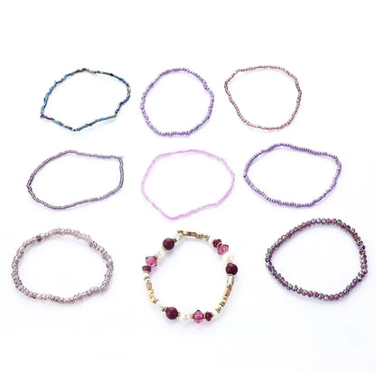 Multilayer Elastic Weave Bracelet Set with Colorful Beads - Bohemian Stackable Bangles for Women - Trendy Jewelry Gift