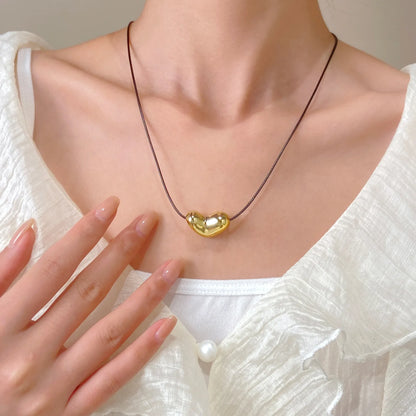 LATS Simple geometry Irregular ball love Heart-shaped knotted rope Necklace for women girl premium adjustable Necklaces Jewelry
