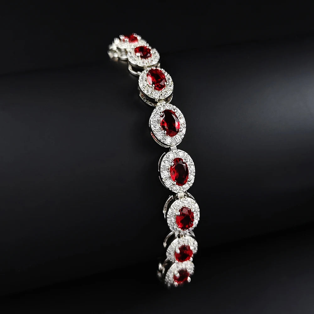 2024 New Luxury Blue Red Green Black Color Bracelet Bangle for Women Anniversary Gift Jewelry Wholesale S6923