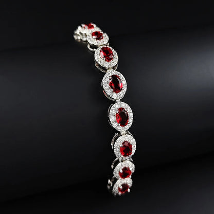 2024 New Luxury Blue Red Green Black Color Bracelet Bangle for Women Anniversary Gift Jewelry Wholesale S6923