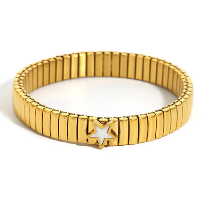 Greatera Elastic Love Ring Bangle For Women Men Fashion Multiple Stainless Steel Star Pattern Charm Watch Strap Bracelet Jewelry