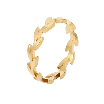 Stainless Steel Fashion Women's Open Enclose Leaf Rings Girls Botanical Women Knuckle Leaves Rings Wedding Party ins Jewelry