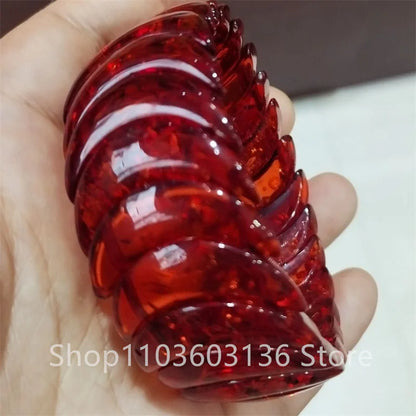 Natural Colorful Amber Bracelet Women Healing Gemstone Fine Jewelry Genuine Baltic Flower Ambers Square Beads Bracelets Bangles