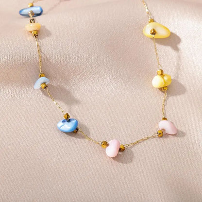 Anklets for Women Stainless Steel Stone Beaded Chain Anklet Summer Beach Accessories Boho Leg Bracelets Jewelry Tobilleras Mujer