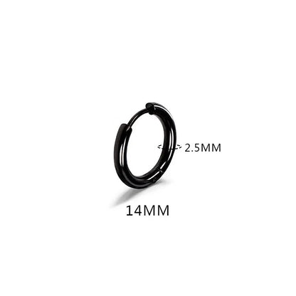 LATS 2024 New Simple Stainless Steel Small Hoop Earrings for Women Men 8mm To 20mm Round Cartilage Ear Piercing Fashion Jewelry