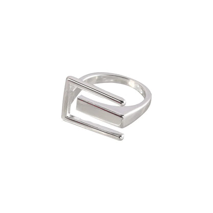 Irregular Elegant Women Cool Trendy Geometric Hollow Ring Rectangular Open Ring Finger Rings